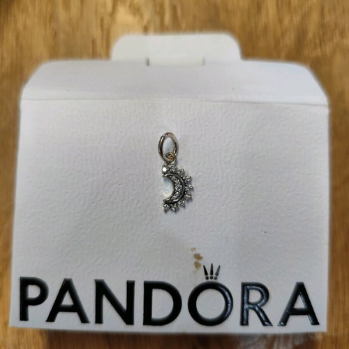 Pandora pendant charm with moon and sun new, silver