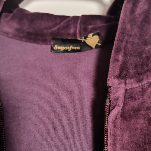 SugarFree women's velour tracksuit set like new, purple, jacket M, pants L