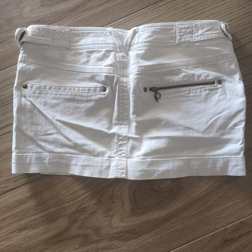 Super mini denim skirt L like new, white, Zara