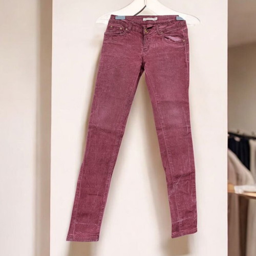 Stretch women's straight-leg jeans new, burgundy