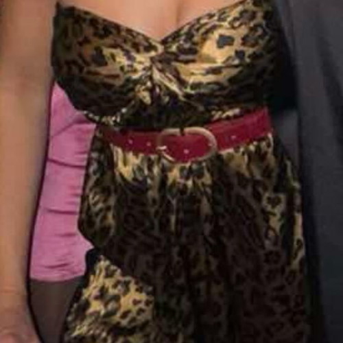 Leopard satin dress used, strapless, size S