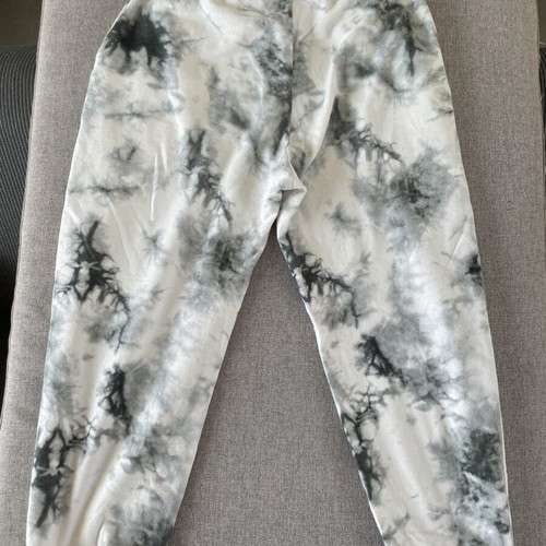 Bershka M sweatpants used, white and gray, cotton