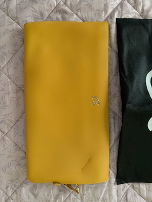 Axel yellow envelope bag like new with zipper and inner pockets
