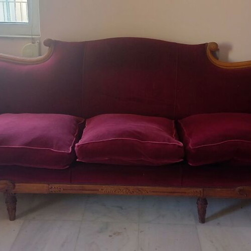 Classic antique sofa used with velvet upholstery