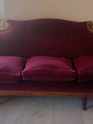 Classic antique sofa used with velvet upholstery