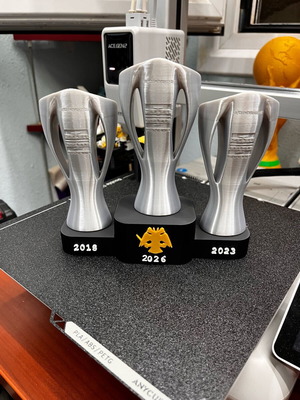 3D Printed Διακοσμητικό ΑΕΚ Καινούργιο, Τα 3 Πρόσφατα Πρωταθλήματα 2018-2026
