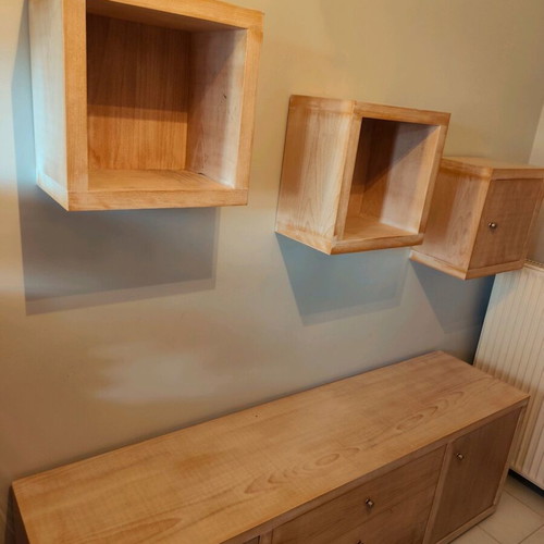 Wall unit with solid wood 4cm thick, like new