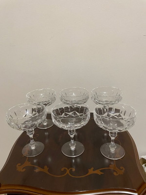 Crystal cocktail glasses set of 6 new vintage 13x10 cm