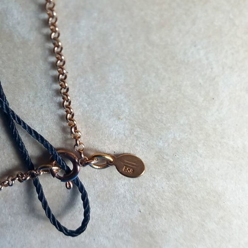 Gregio silver gold-plated necklace with blue enamel and hematite stones