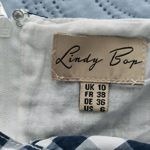 Lindy Bop cotton dress used, white and blue checkered