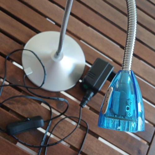 Briloner LED Table Lamp like new with blue transparent shade