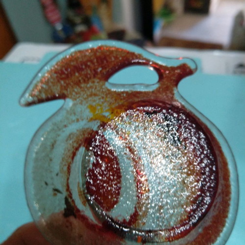 Decorative Murano pomegranate blown glass for good luck