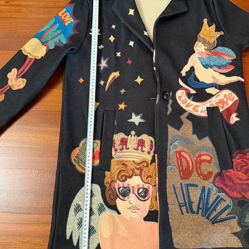 Zetta Otto coat like new with unique prints, one size, multicolor