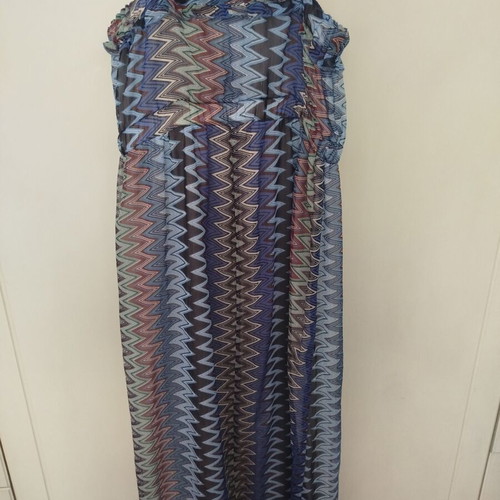 Blue women's dress zig-zag pattern size S/M like new