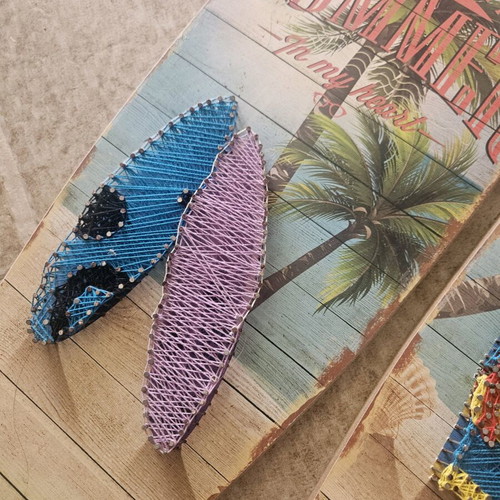 Handmade wall decor surfboard-shaped set of 2, new
