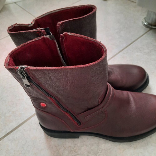 Leather ankle boots Bordeaux like new, size 37 Fratelli Robinson