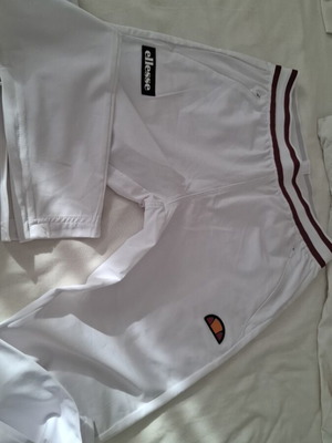 Ellesse tracksuit small 36 white with zipper on legs like new