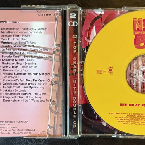 Now That's What I Call Music! 51 2 CD set like new, 2002 edition