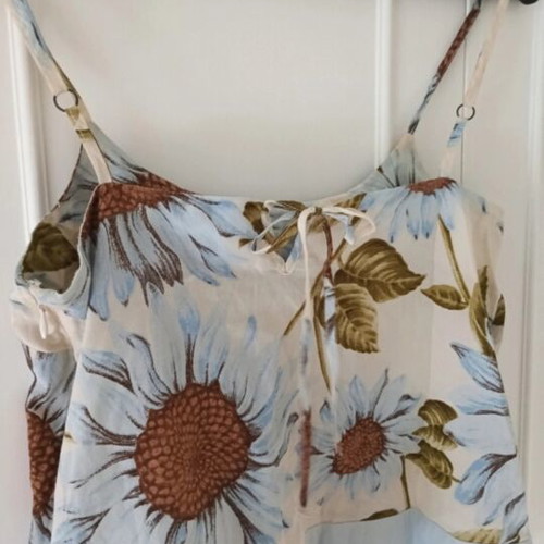 Tommy Hilfiger vintage blouse, beige and turquoise, size S