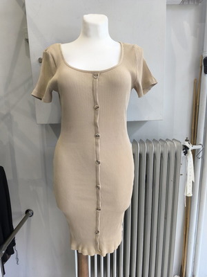 Summer dress L-XL 95% cotton beige like new