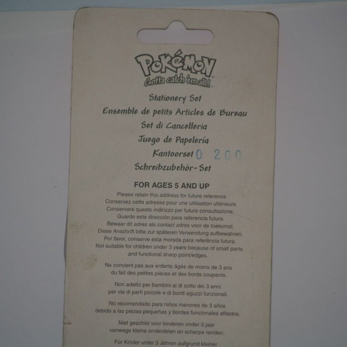 Pokemon Vintage Nintendo 2000 Stationery Set like new