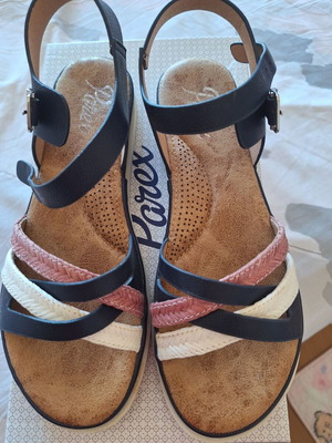Parex sandals size 36, white and blue