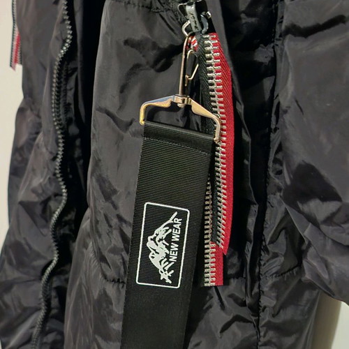 Long waterproof jacket used, black, size Large