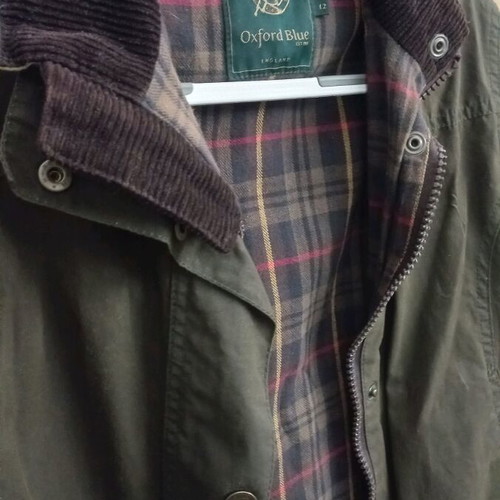 Oxford Blue Jacket women's tartan Eltham wax size S like new khaki