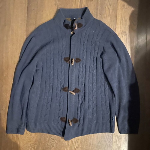 Navy & Green knitted men's cardigan size XXL like new