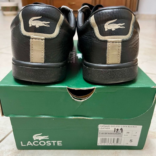 Lacoste leather shoes used, athletic style, size 38, black