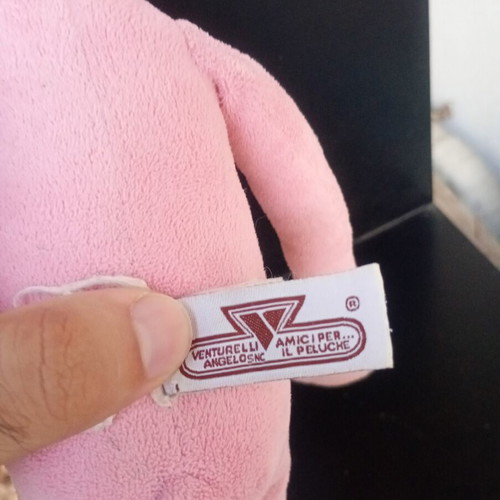 Pink Panther plush used with discoloration and pen stain