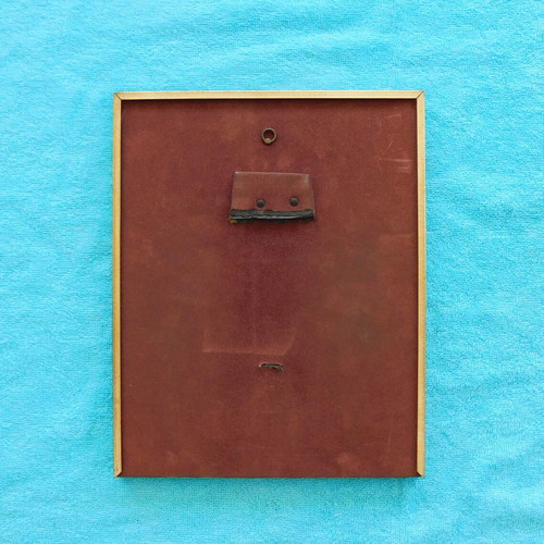 Bronze embossed photo frame vintage, used with protective glass