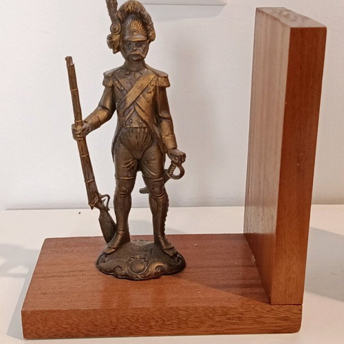 Bookends with Napoleonic Soldiers used, resin, set of 2