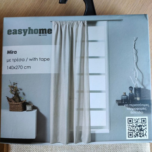 Easy Home Mira curtain grey thick gauze 140x270cm new with tape