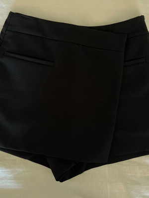 Zara skort, black, high waist with front details