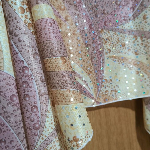 Scarf new in pale beige and pink shades with shiny stones