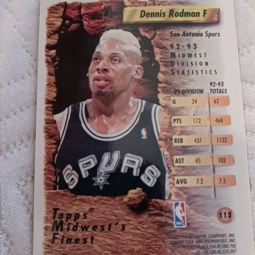 Dennis Rodman Fleer 96-97 and Topps 94 cards like new, 2 pieces