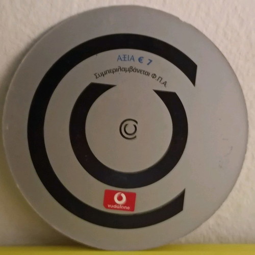 Vodafone Cu collectible round time renewal card used