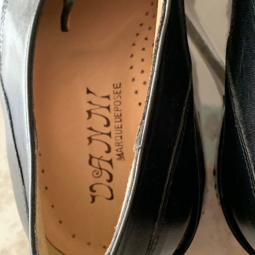 Men's leather stitched shoes new, size 42, black
