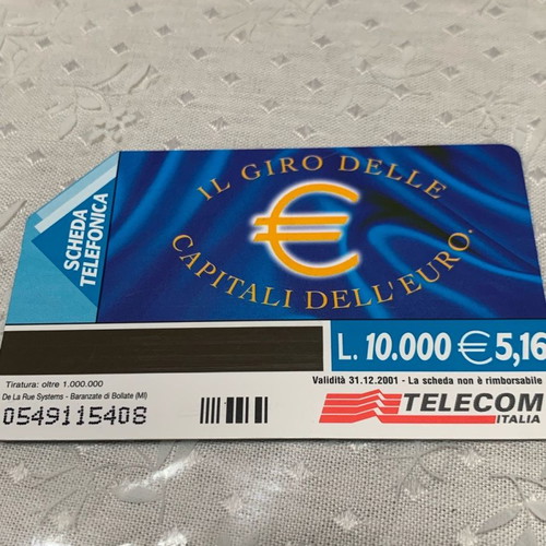 Telecom Italia 2001 phone cards used, 3 pieces, 10,000 L