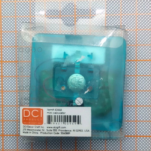 Mini calculator MoMa new, transparent blue electric design