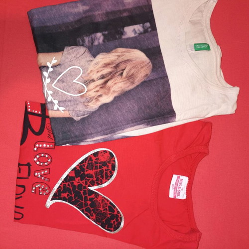 Girls' clothes used, 8-10 years, 4 tops, leggings, shorts, pants