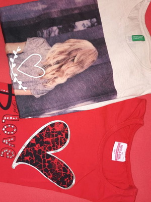 Girls' clothes used, 8-10 years, 4 tops, leggings, shorts, pants