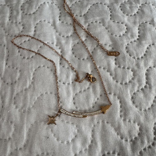 Necklace roz-cold new, gold color
