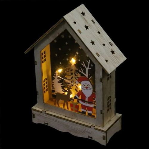 Christmas wooden hanging house with light new