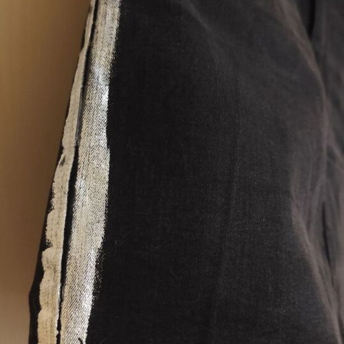 Black short denim skirt used, large, with silver details