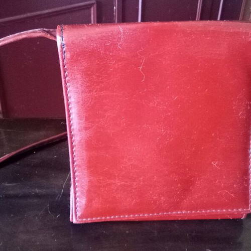 Leather shoulder bag Bordeaux like new