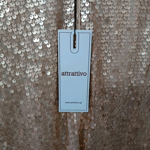 Attrattivo mini dress new, full bead pink/gold size M