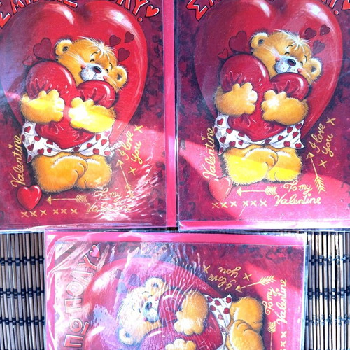 Valentine's greeting cards new, set of 3 pieces