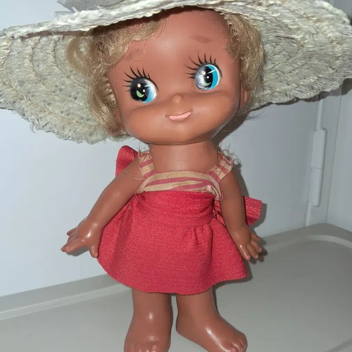 Anime doll vintage collectible used, made in Japan, medium size